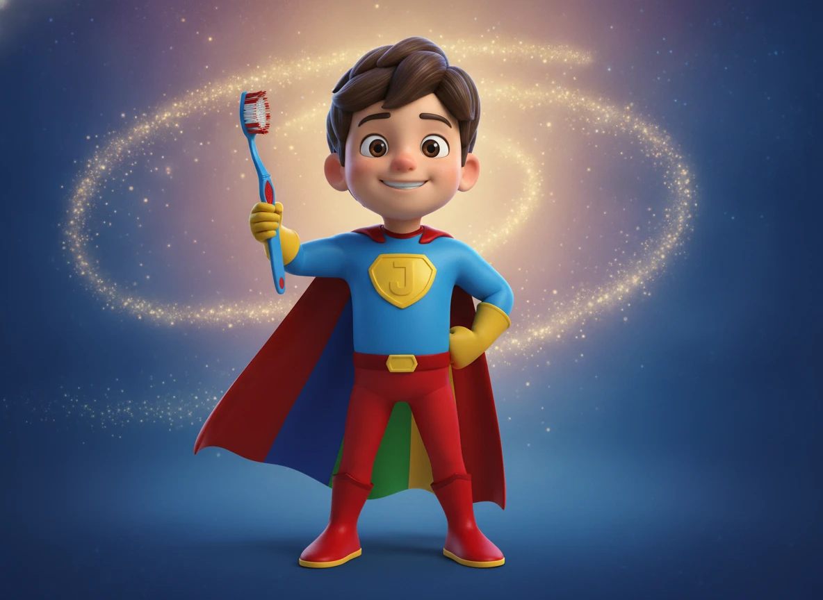 Captain Julius — the kid superhero who brushes his teeth