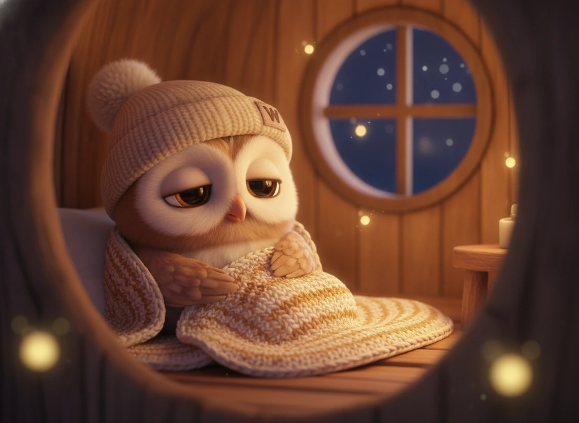 Wondy settling in for a calm bedtime